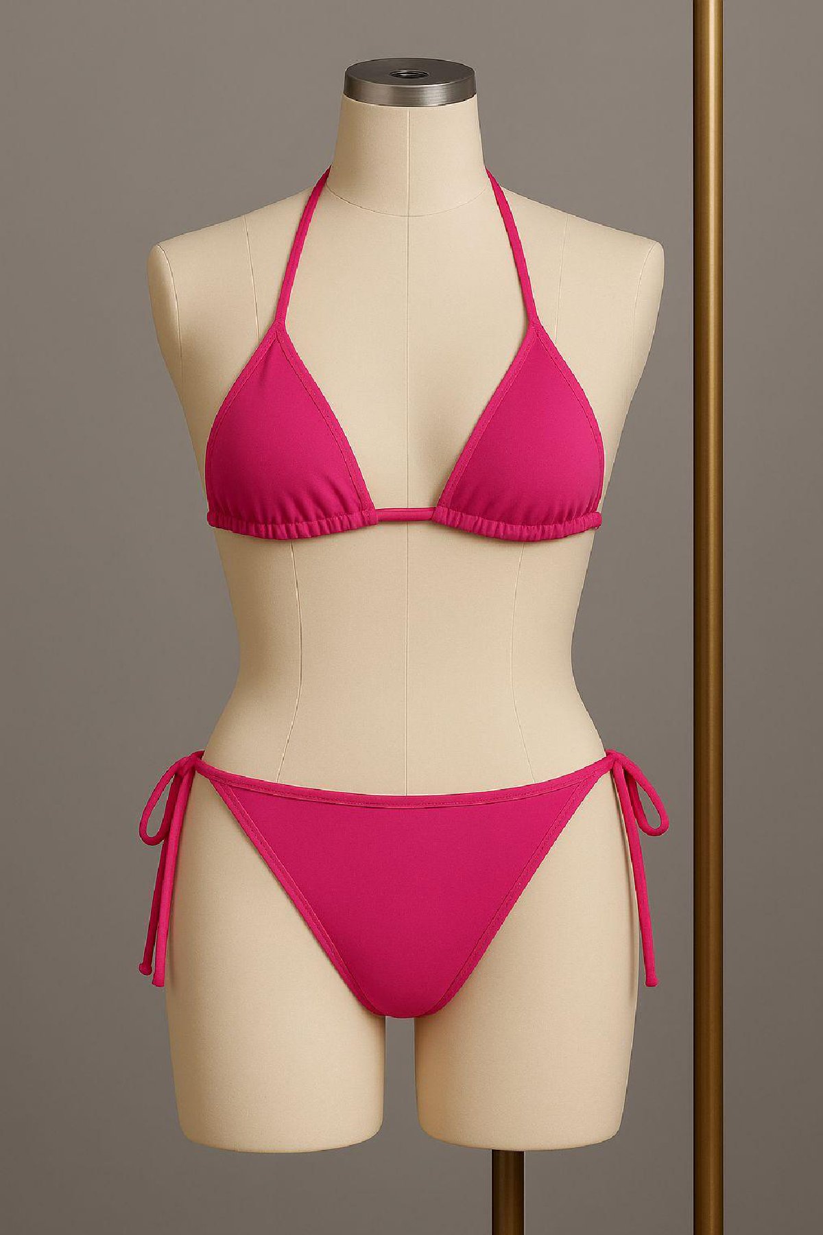 Kadın Fuşya Yandan Bağlamalı Bikini Mayo Takımı — görsel 2