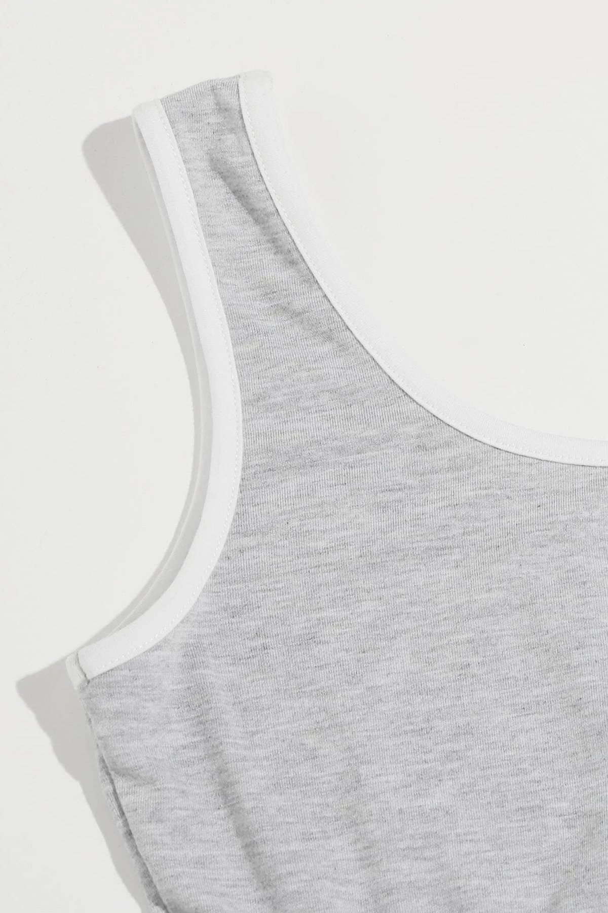 Kadın Gri Askılı Crop Top ve Şortlu Gecelik Takım — görsel 4